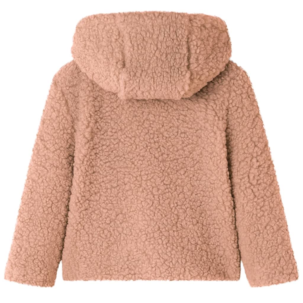 Kids' Hooded Jacket Teddy Faux Fur Light Cognac 92