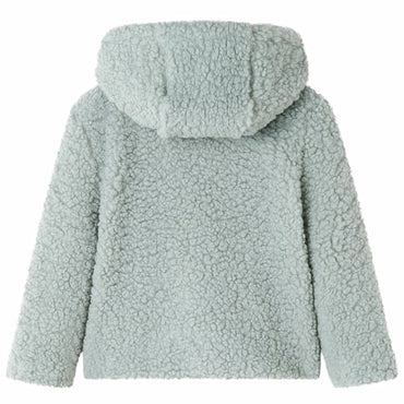 Kids' Hooded Jacket Teddy Faux Fur Mint Green 116