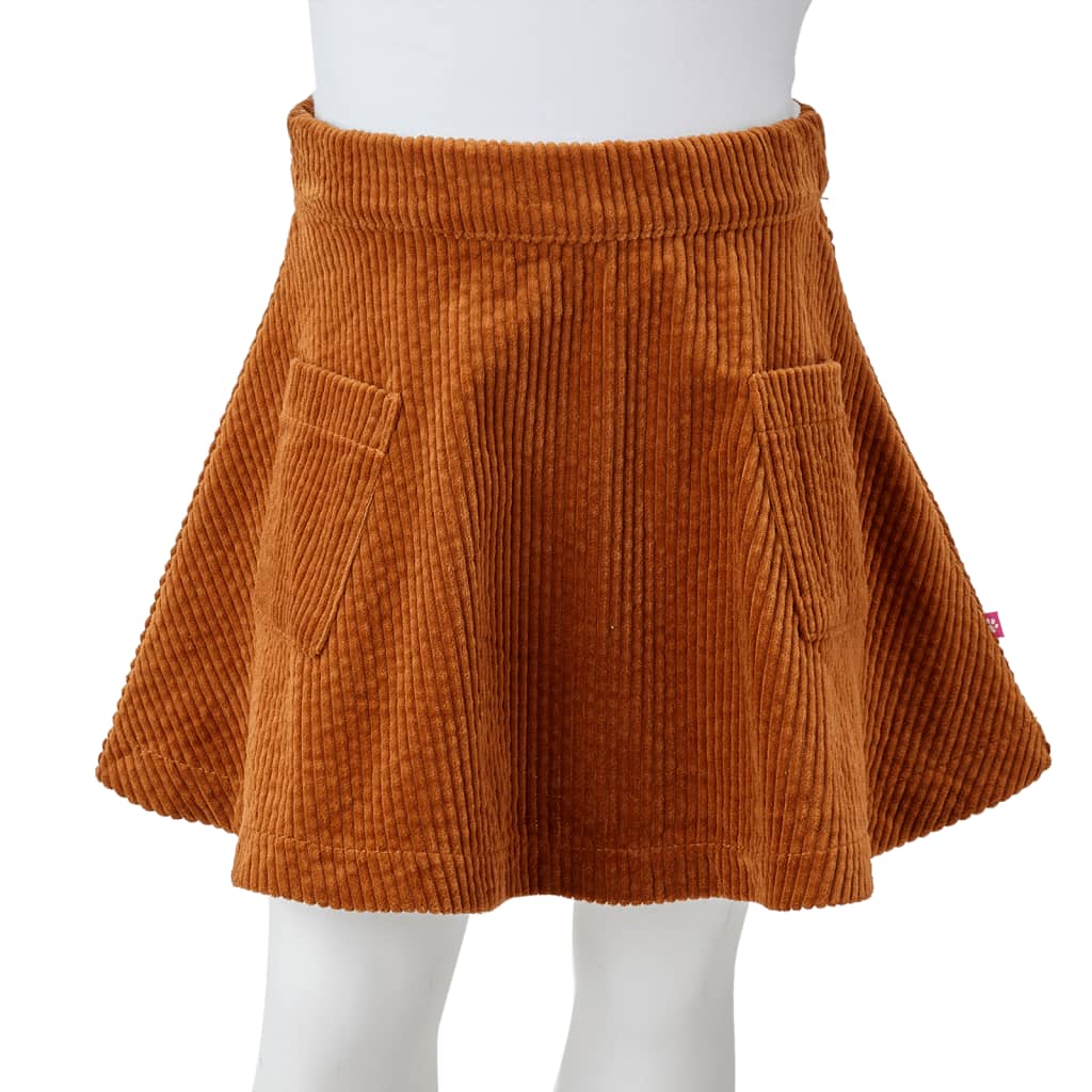 Kids' Skirt with Pockets Corduroy Cognac 104