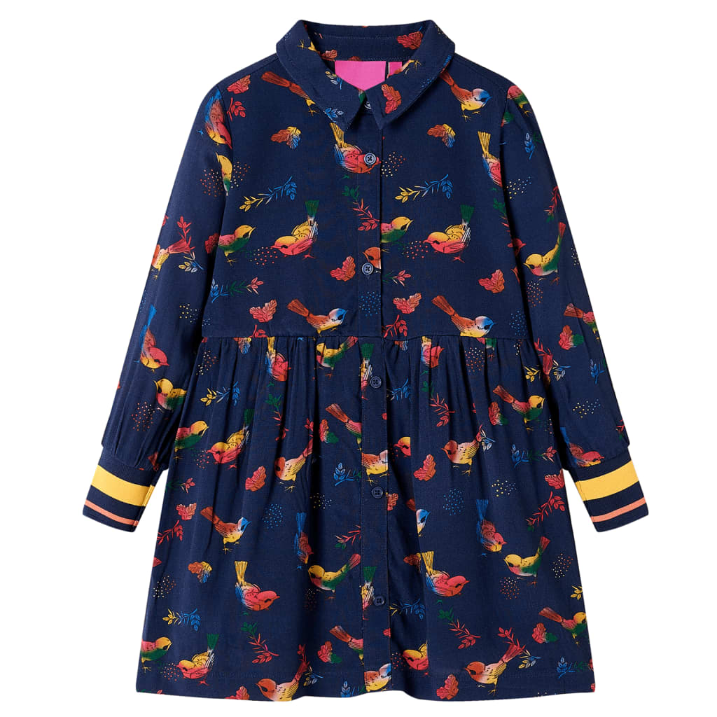 Kids' Dress with Long Sleeves Navy 92