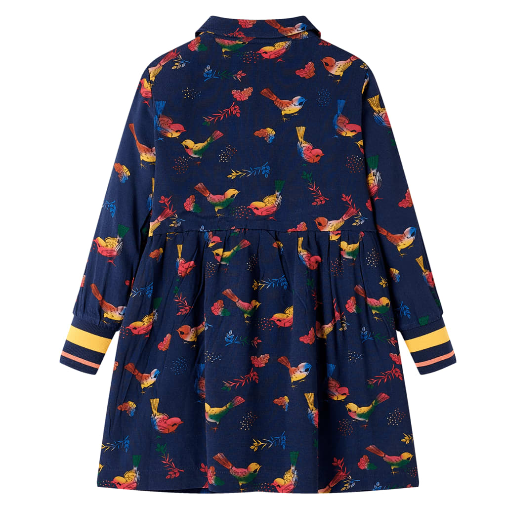 Kids' Dress with Long Sleeves Navy 92