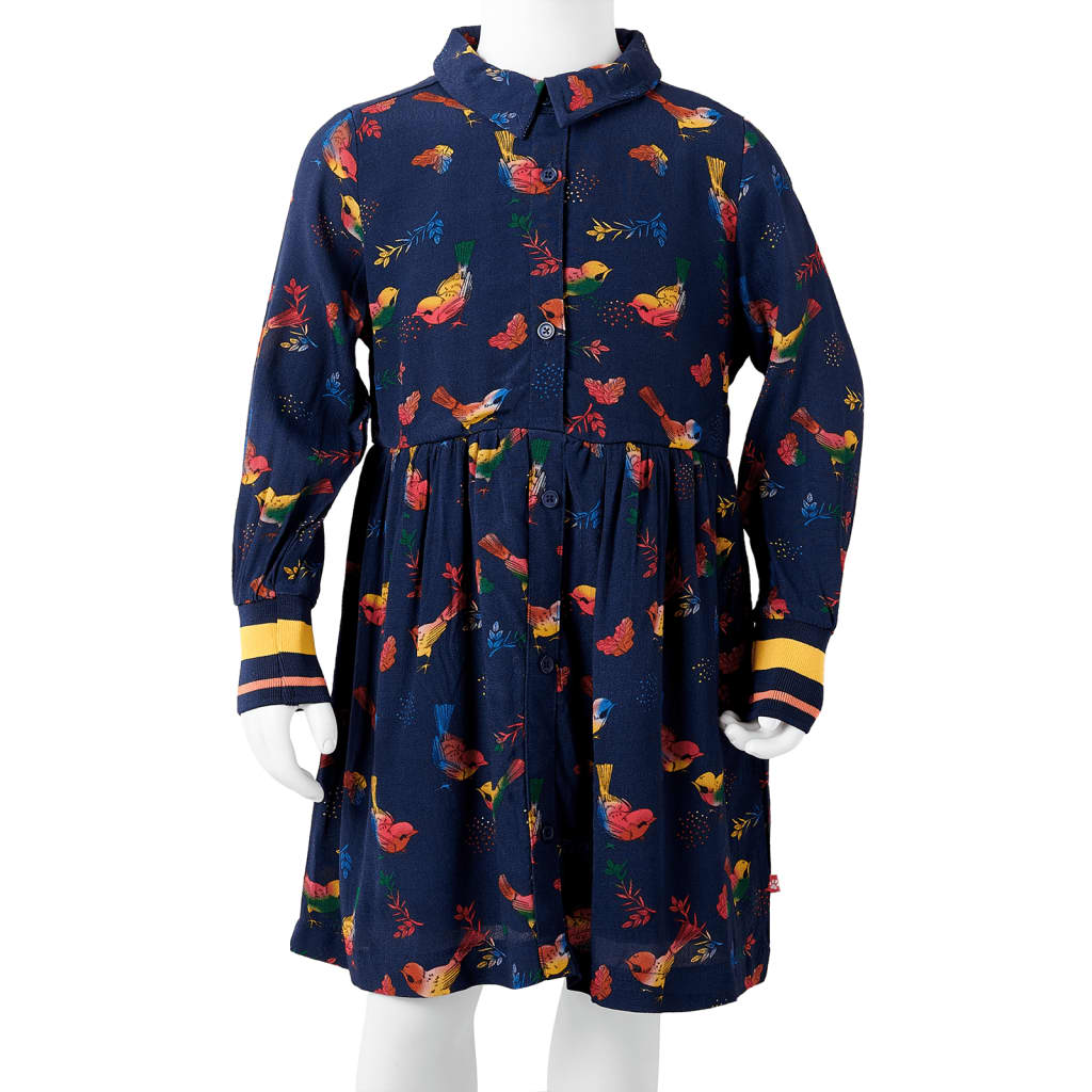 Kids' Dress with Long Sleeves Navy 92