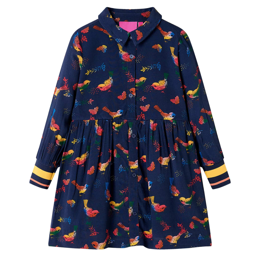 Kids' Dress with Long Sleeves Navy 104