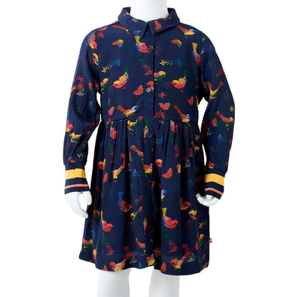 Kids' Dress with Long Sleeves Navy 104