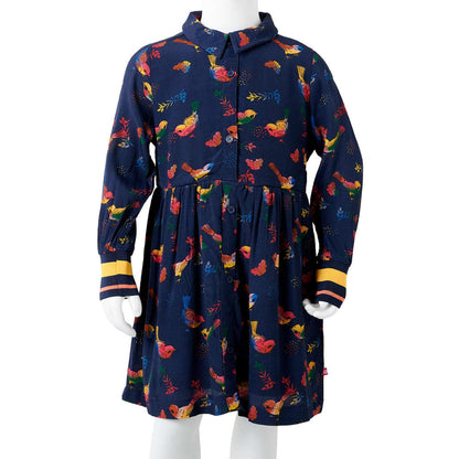 Kids' Dress with Long Sleeves Navy 116