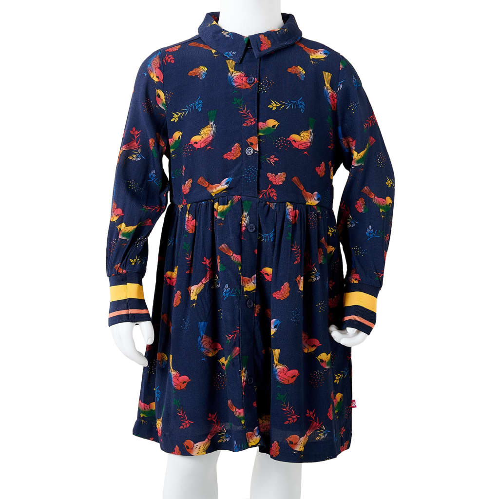 Kids' Dress with Long Sleeves Navy 128