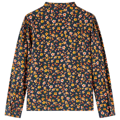 Kids' Shirt with Band Collar Navy 140