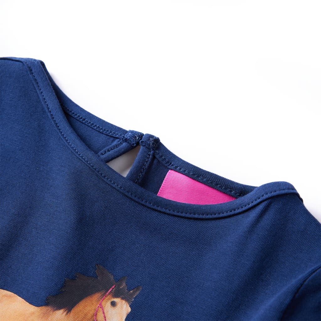 Kids' T-shirt with Long Sleeves Navy Blue 116