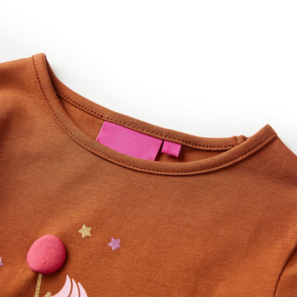 Kids' T-shirt with Long Sleeves Cognac 104
