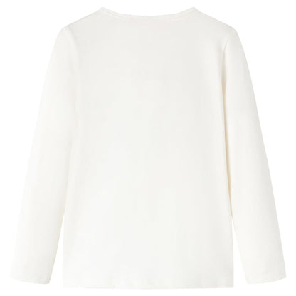 Kids' T-shirt with Long Sleeves Ecru 104