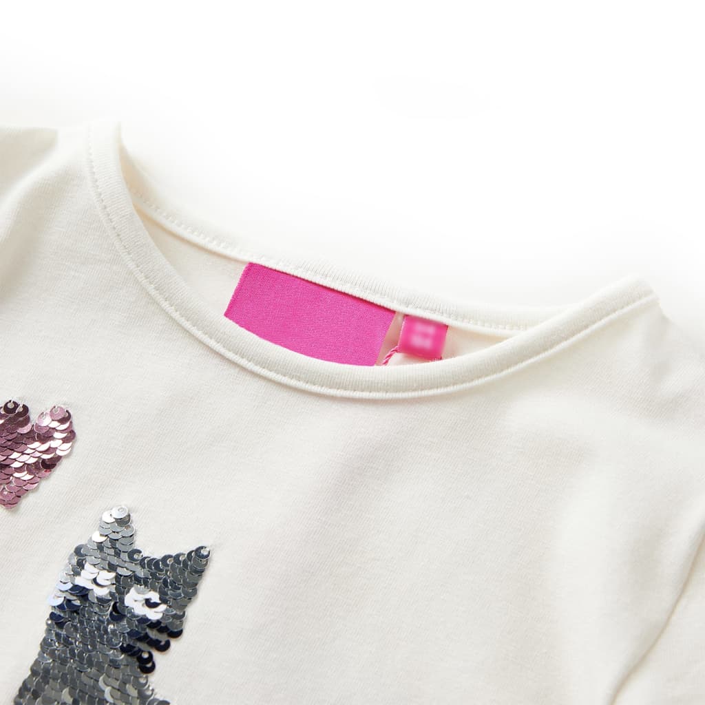 Kids' T-shirt with Long Sleeves Ecru 104