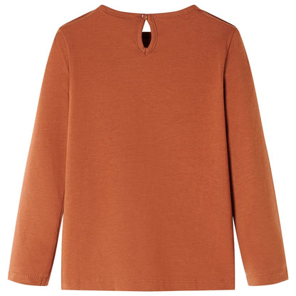 Kids' T-shirt with Long Sleeves Cognac 128