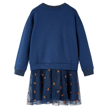 Kids' Dress with Long Sleeves Navy 92