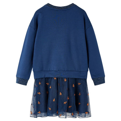 Kids' Dress with Long Sleeves Navy 104