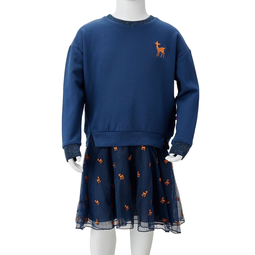 Kids' Dress with Long Sleeves Navy 140