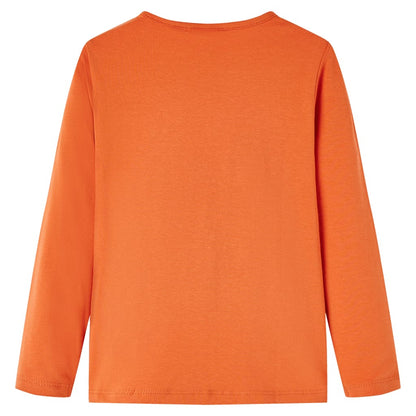 Kids' T-shirt with Long Sleeves Burnt Orange 92