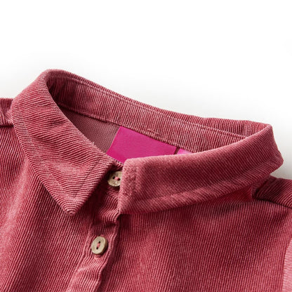 Kids' Dress with Long Sleeves Corduroy Old Pink 128