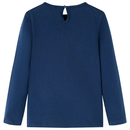 Kids' T-shirt with Long Sleeves Navy Blue 128