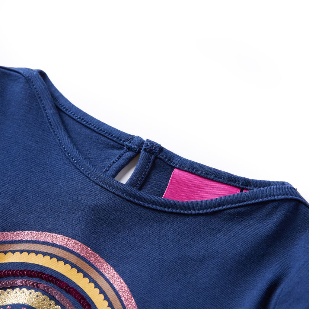Kids' T-shirt with Long Sleeves Navy Blue 128