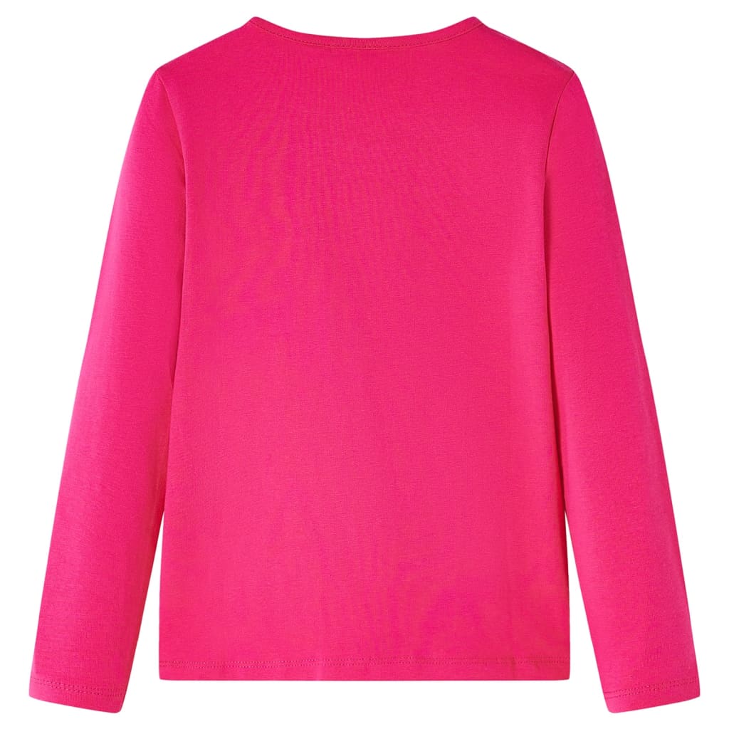 Kids' T-shirt with Long Sleeves Bright Pink 92