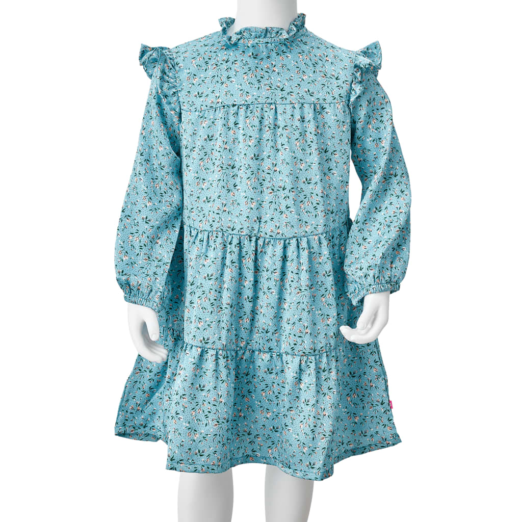 Kids' Dress with Long Sleeves Blue 116