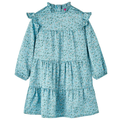 Kids' Dress with Long Sleeves Blue 128