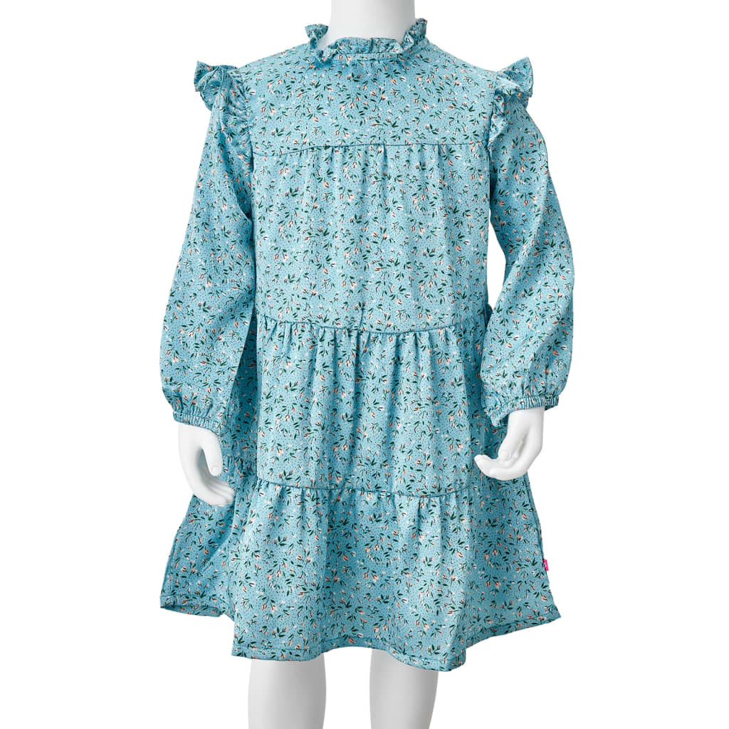 Kids' Dress with Long Sleeves Blue 128