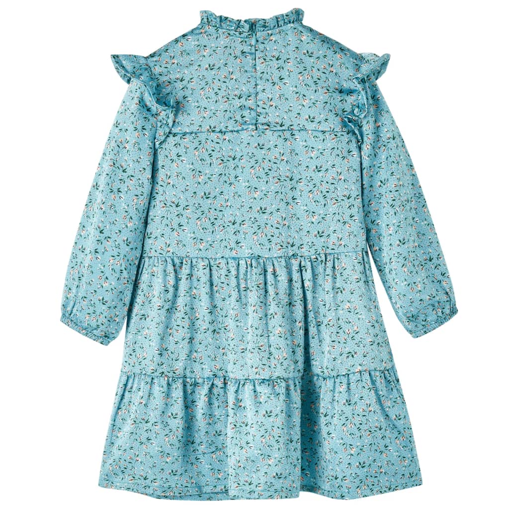 Kids' Dress with Long Sleeves Blue 140