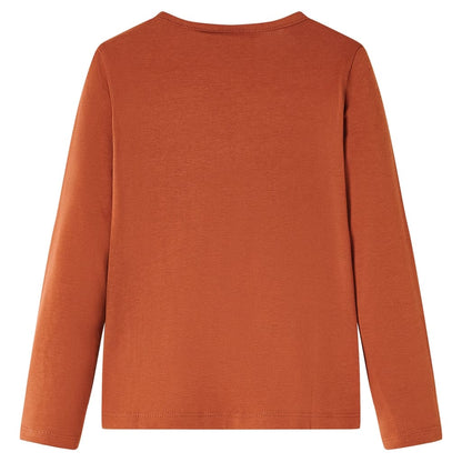 Kids' T-shirt with Long Sleeves Cognac 104