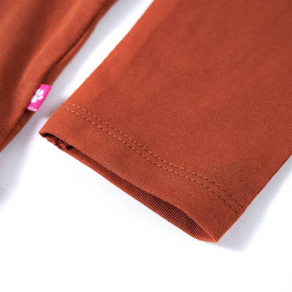 Kids' T-shirt with Long Sleeves Cognac 128