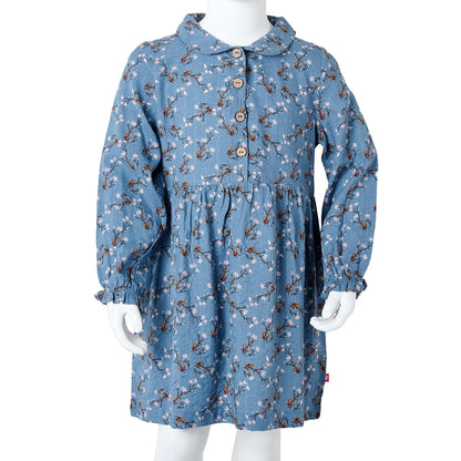 Kids' Dress with Long Sleeves Petrol 104