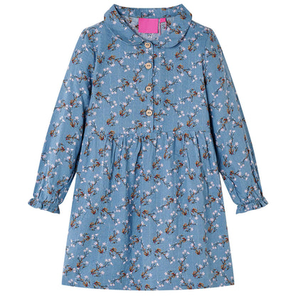 Kids' Dress with Long Sleeves Petrol 128