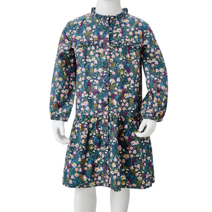 Kids' Dress with Long Sleeves Dark Blue 92