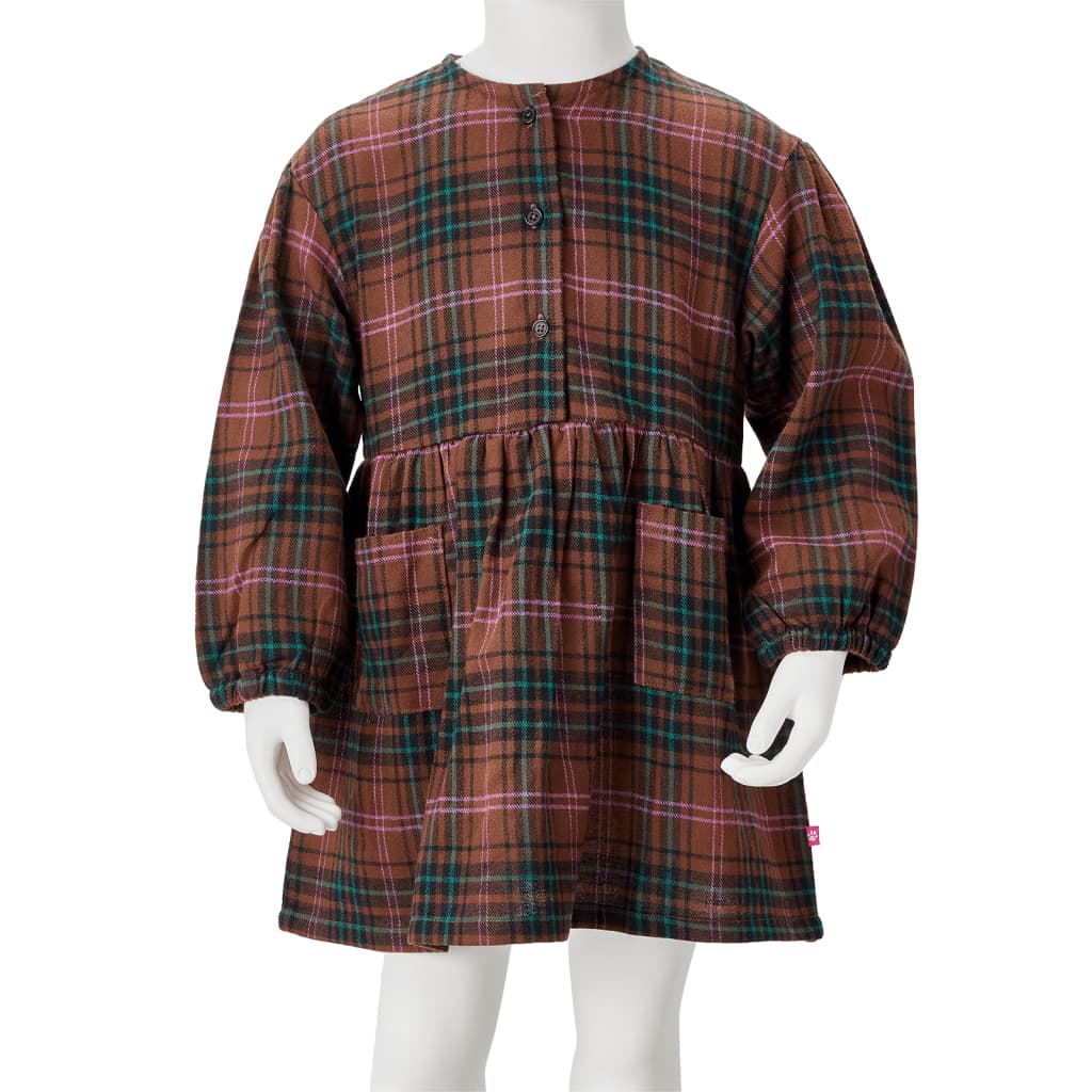 Kids' Dress with Long Sleeves Cognac 104