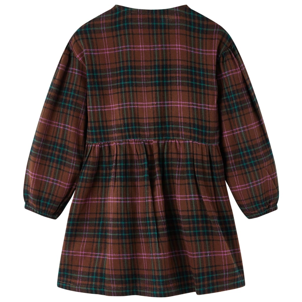 Kids' Dress with Long Sleeves Cognac 116