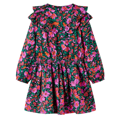 Kids' Dress with Long Sleeves Bright Pink 92