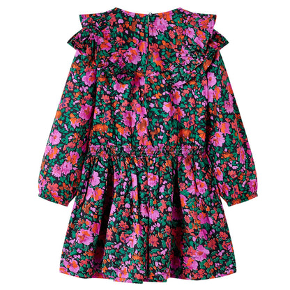 Kids' Dress with Long Sleeves Bright Pink 92