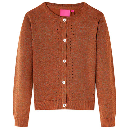 Kids' Cardigan Knitted Cognac 116