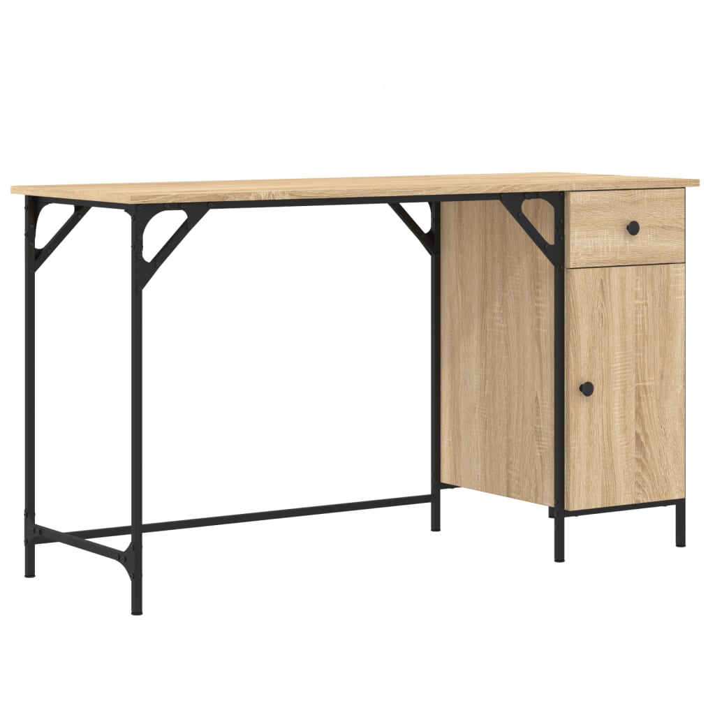 Computer Desk Sonoma Oak 131x48x75 cm Engineered Wood