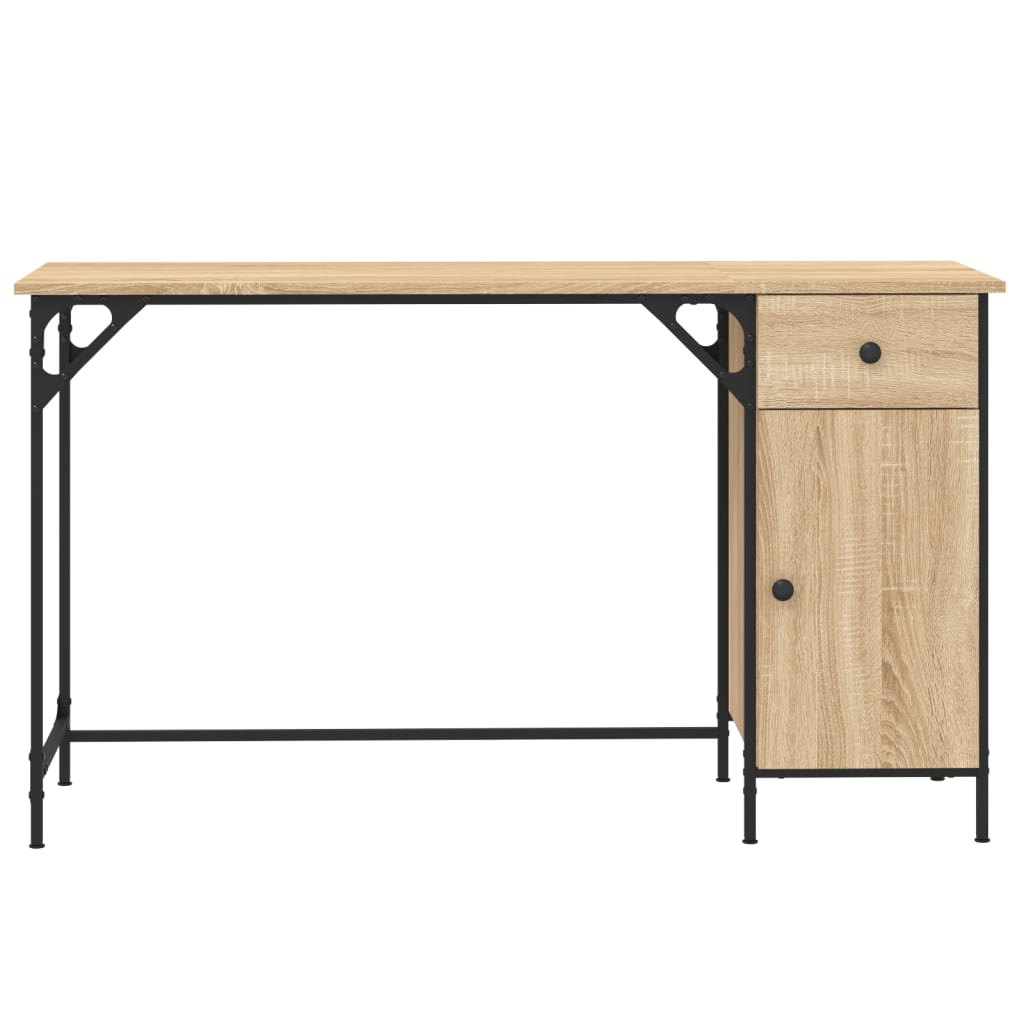 Computer Desk Sonoma Oak 131x48x75 cm Engineered Wood