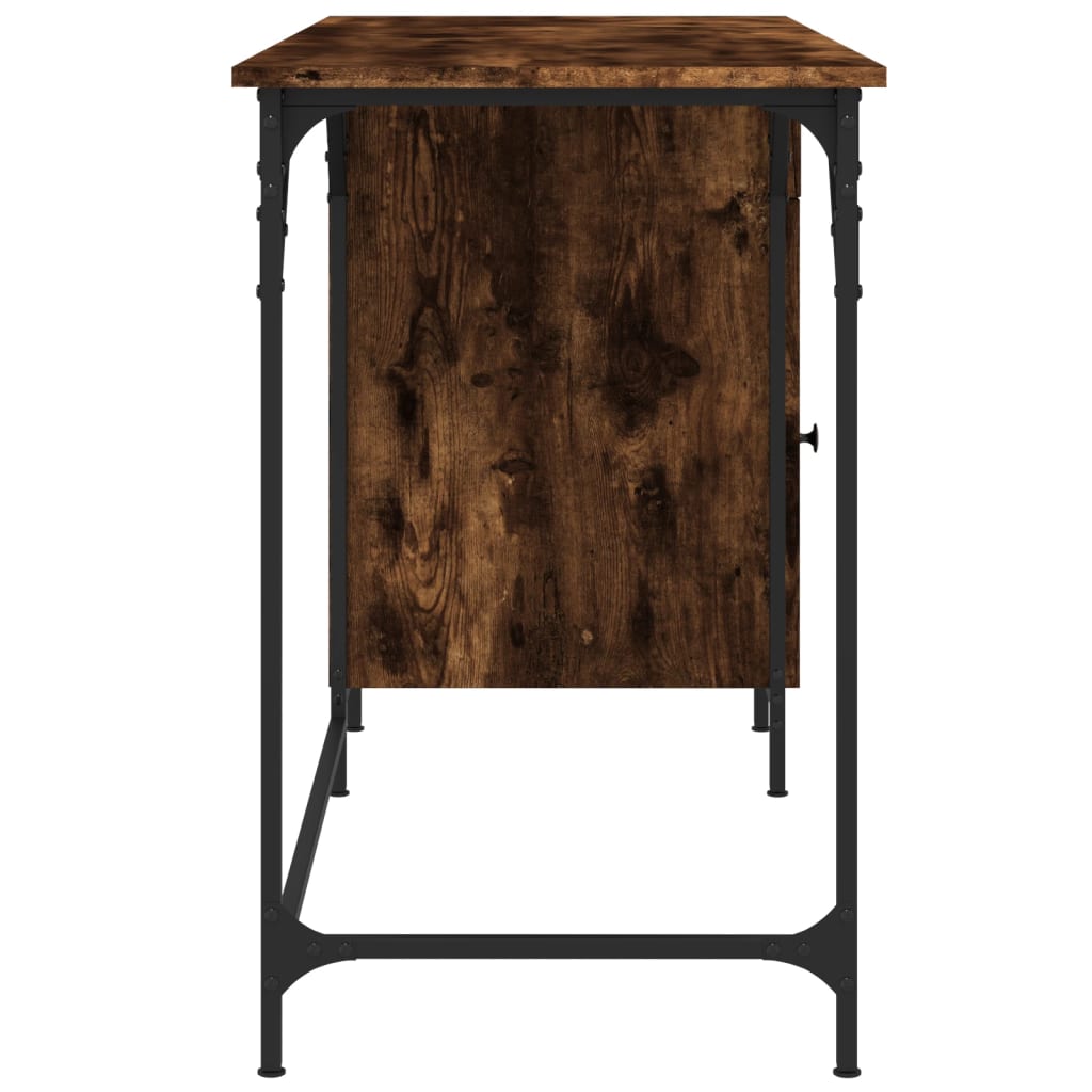 Computer Desk Smoked Oak 131x48x75 cm Engineered Wood