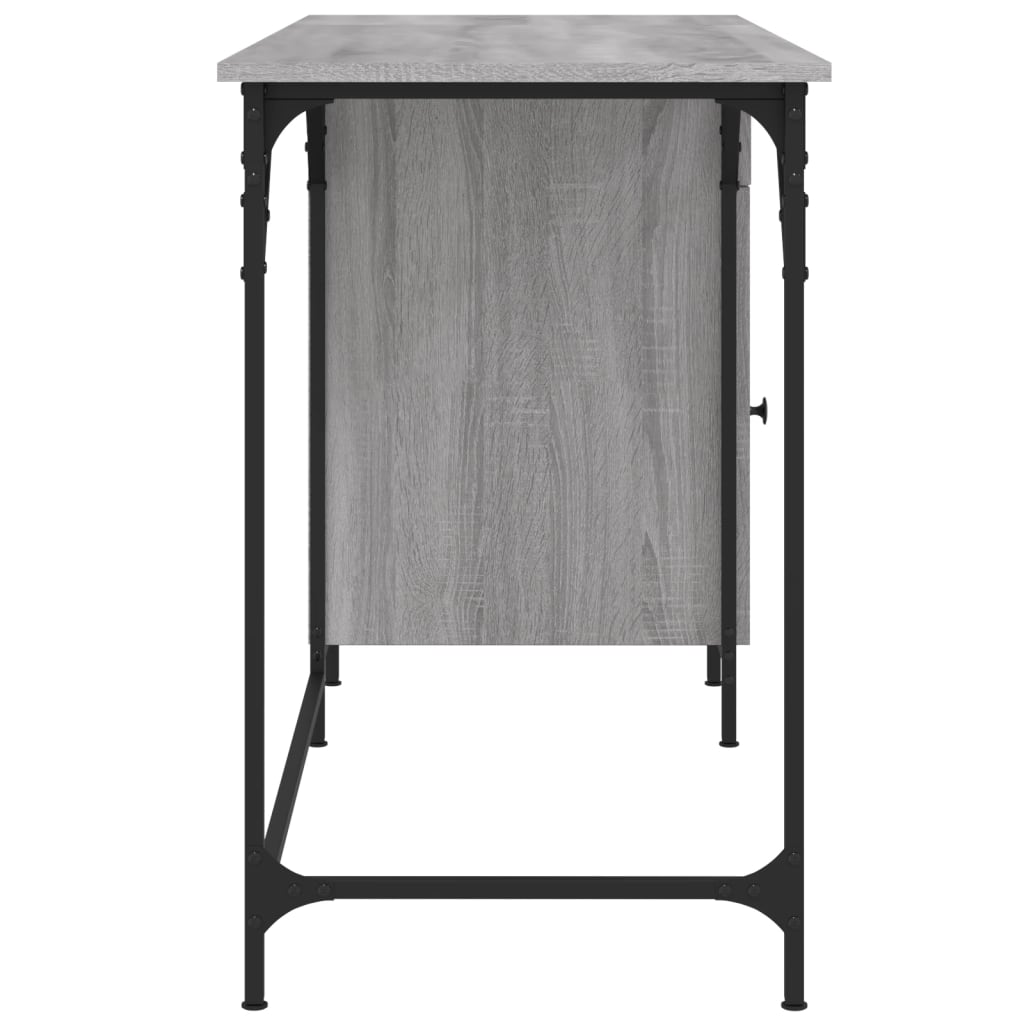 Computer Desk Grey Sonoma 131x48x75 cm Engineered Wood