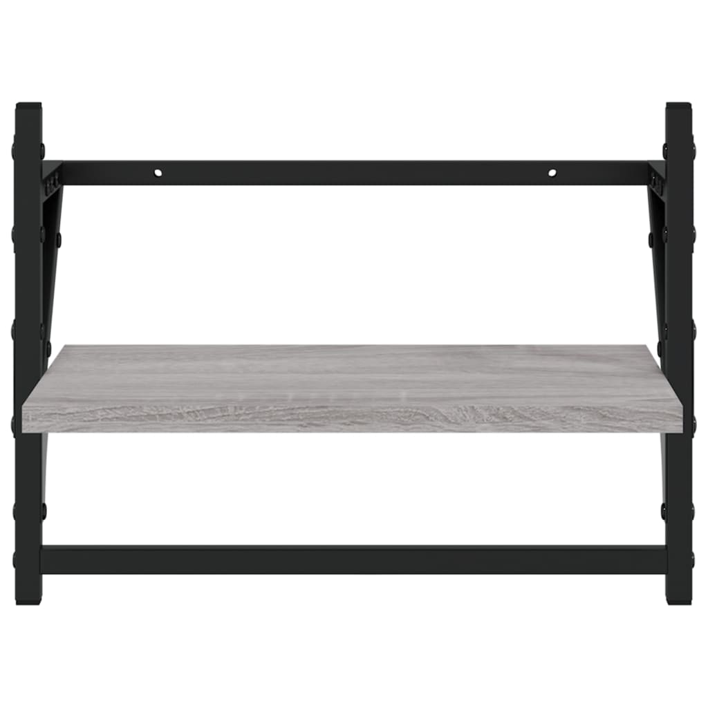 Wall Shelves with Bars 2 pcs Grey Sonoma 40x25x30 cm