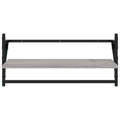 Wall Shelves with Bars 2 pcs Grey Sonoma 65x25x30 cm