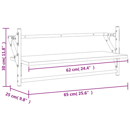 Wall Shelves with Bars 2 pcs Grey Sonoma 65x25x30 cm