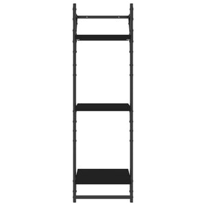 3-Tier Wall Shelves with Bars 2 pcs Black 30x25x100 cm