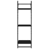 3-Tier Wall Shelves with Bars 2 pcs Black 30x25x100 cm