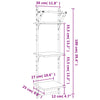 3-Tier Wall Shelves with Bars 2 pcs Smoked Oak 30x25x100 cm