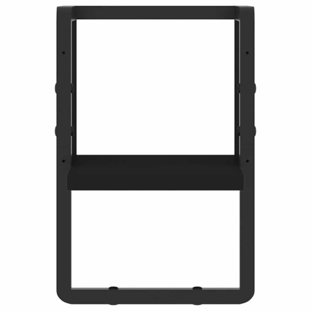 Wall Shelf with Bar Black 20x25x30 cm