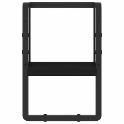 Wall Shelf with Bar Black 20x25x30 cm